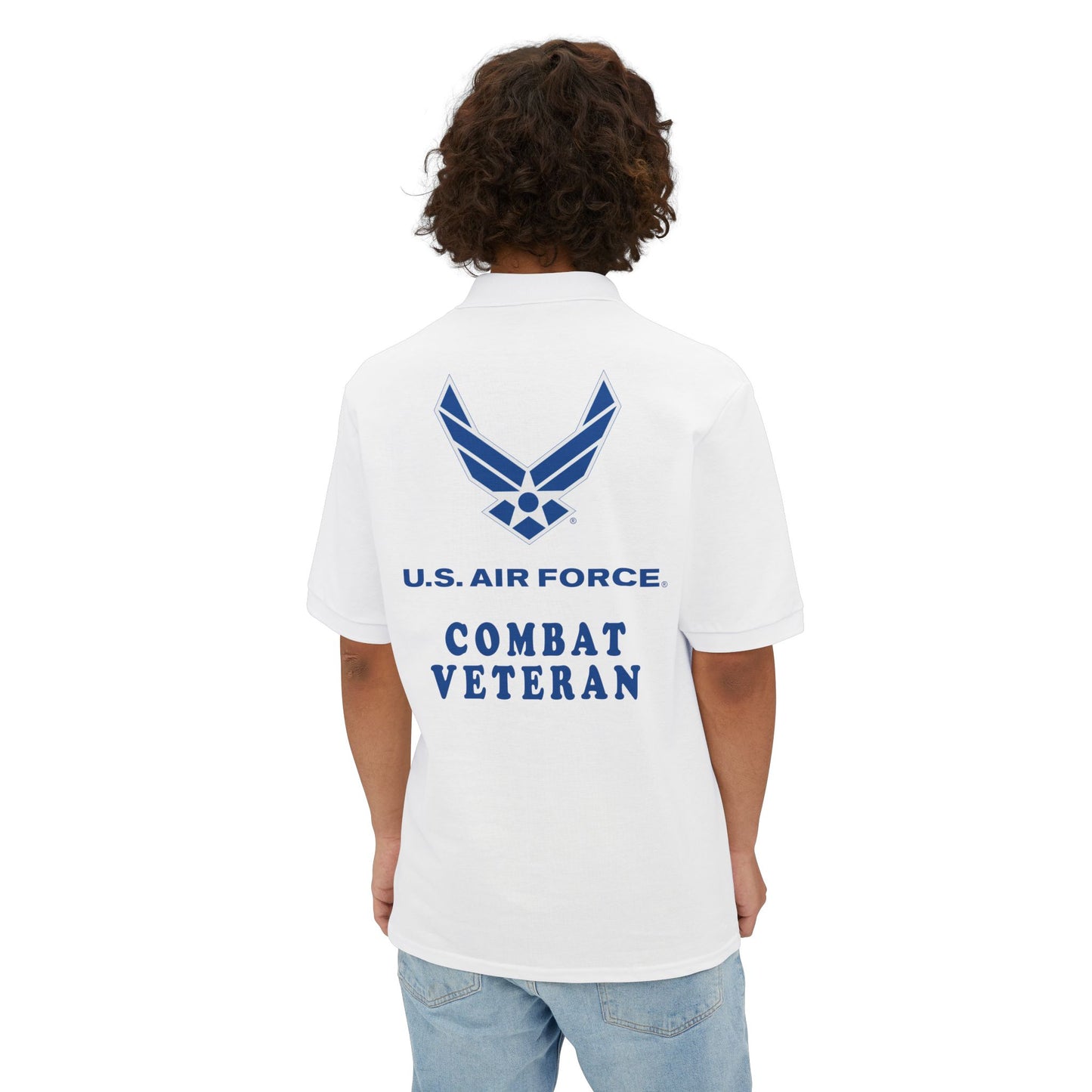 Men's Piqué Polo - USAF - Air Force - Combat Veteran X 300
