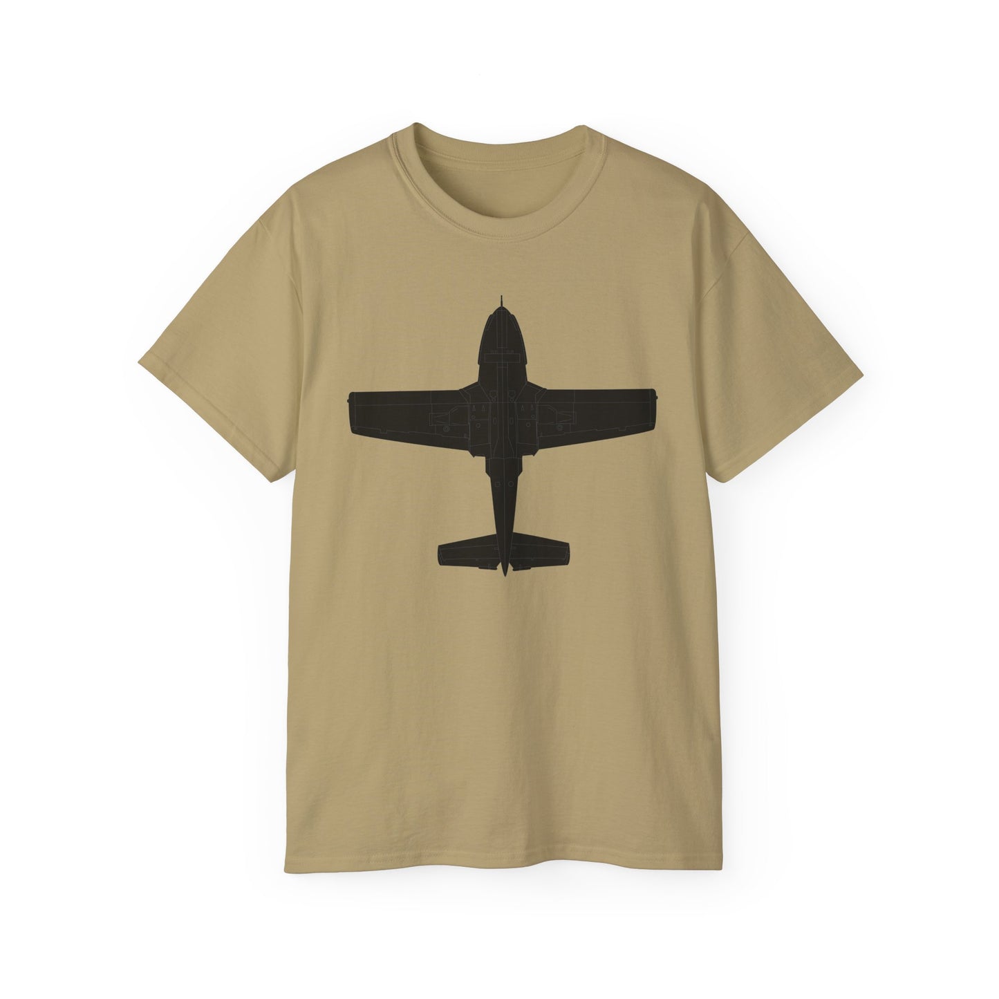 Unisex Ultra Cotton Tee - Aircraft - T-37-Trainer - Bottom - Black - Metal X 300