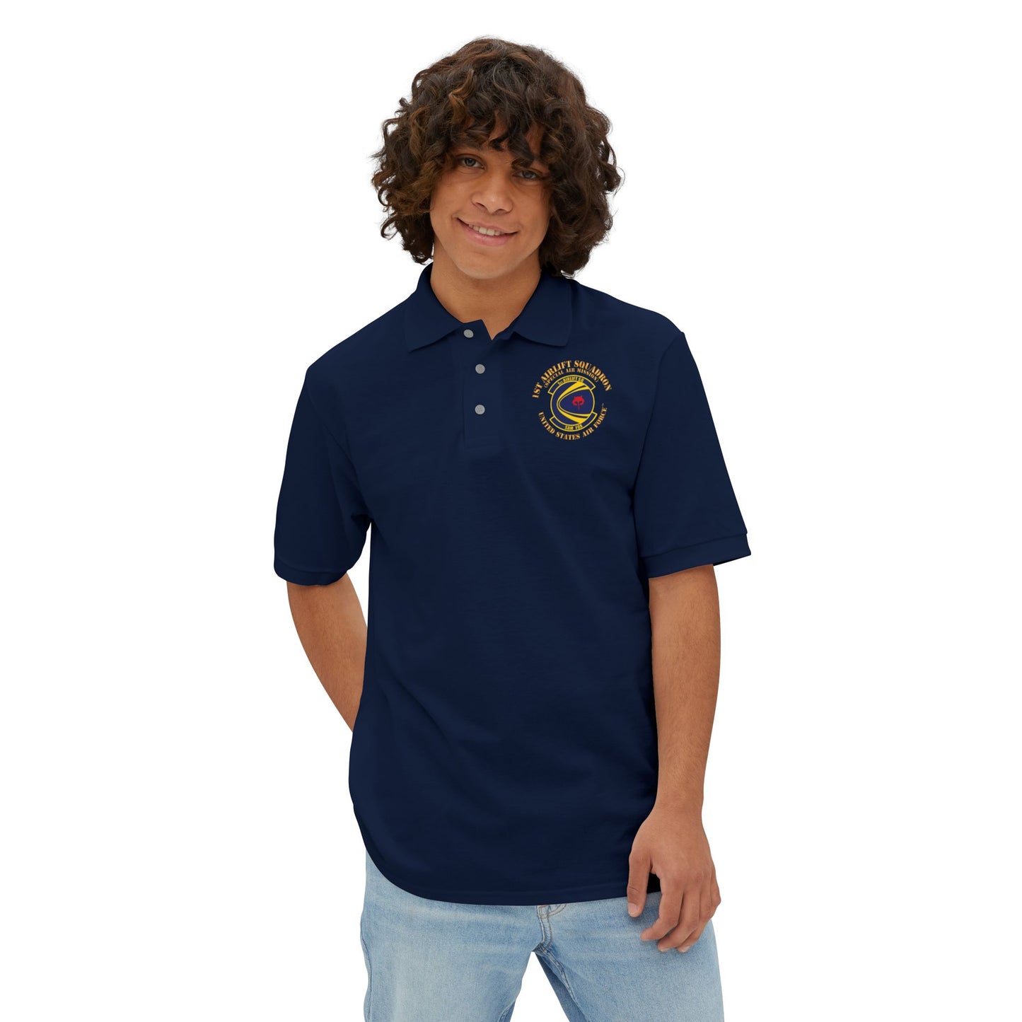 Men's Piqué Polo - USAF - 1st Airlift Squadron X 300