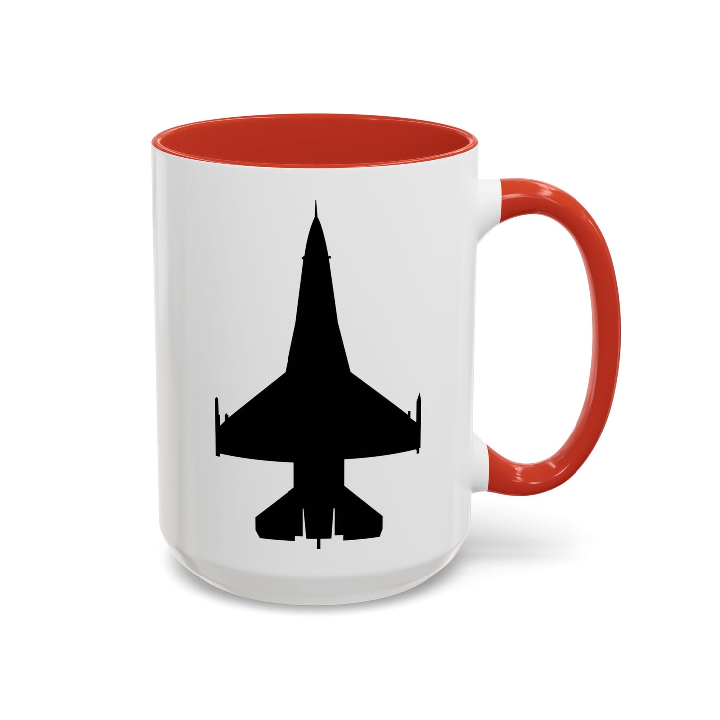 Accent Coffee Mug (11oz & 15oz) - Aircraft - F-16 -Top - Black wo Txt X 300