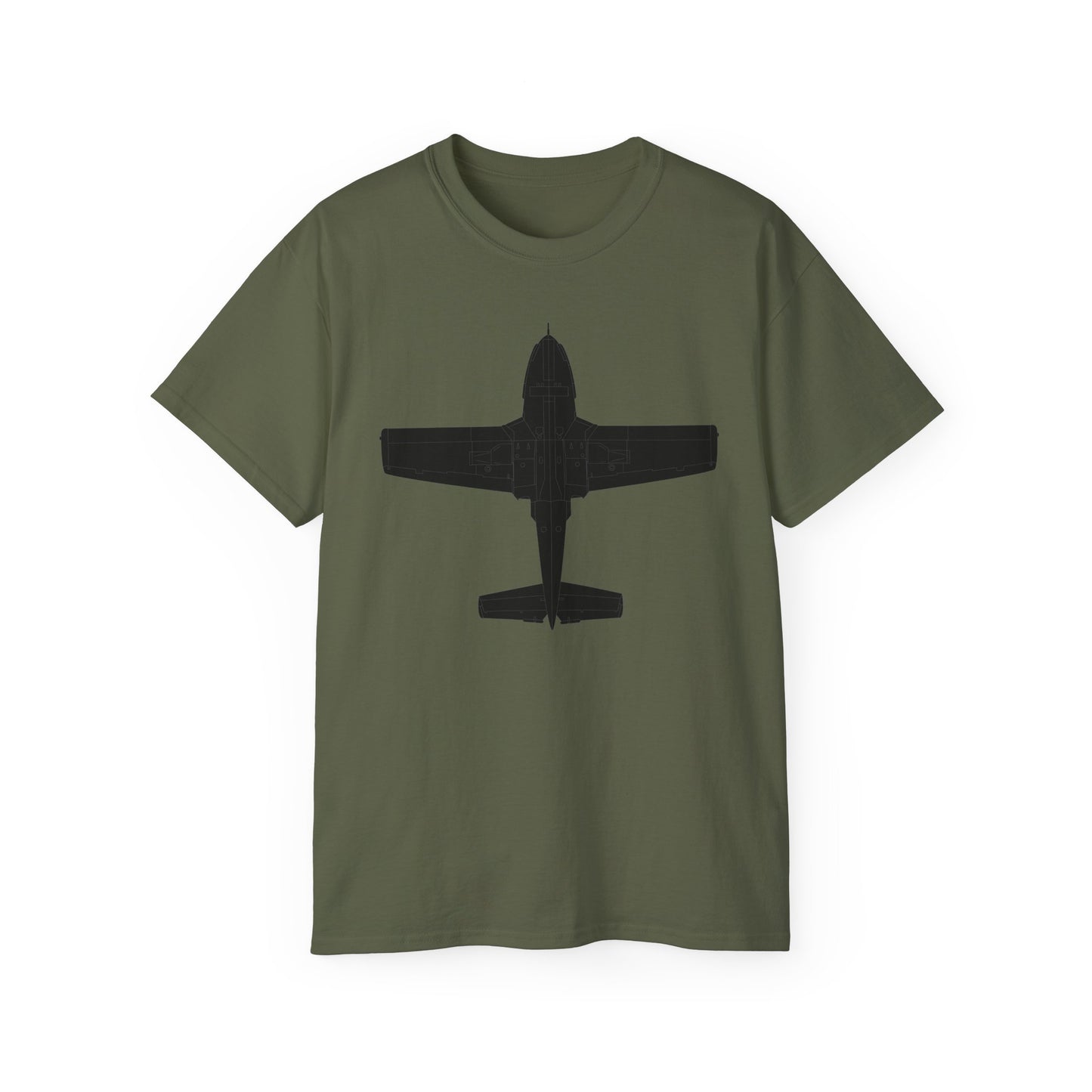Unisex Ultra Cotton Tee - Aircraft - T-37-Trainer - Bottom - Black - Metal X 300