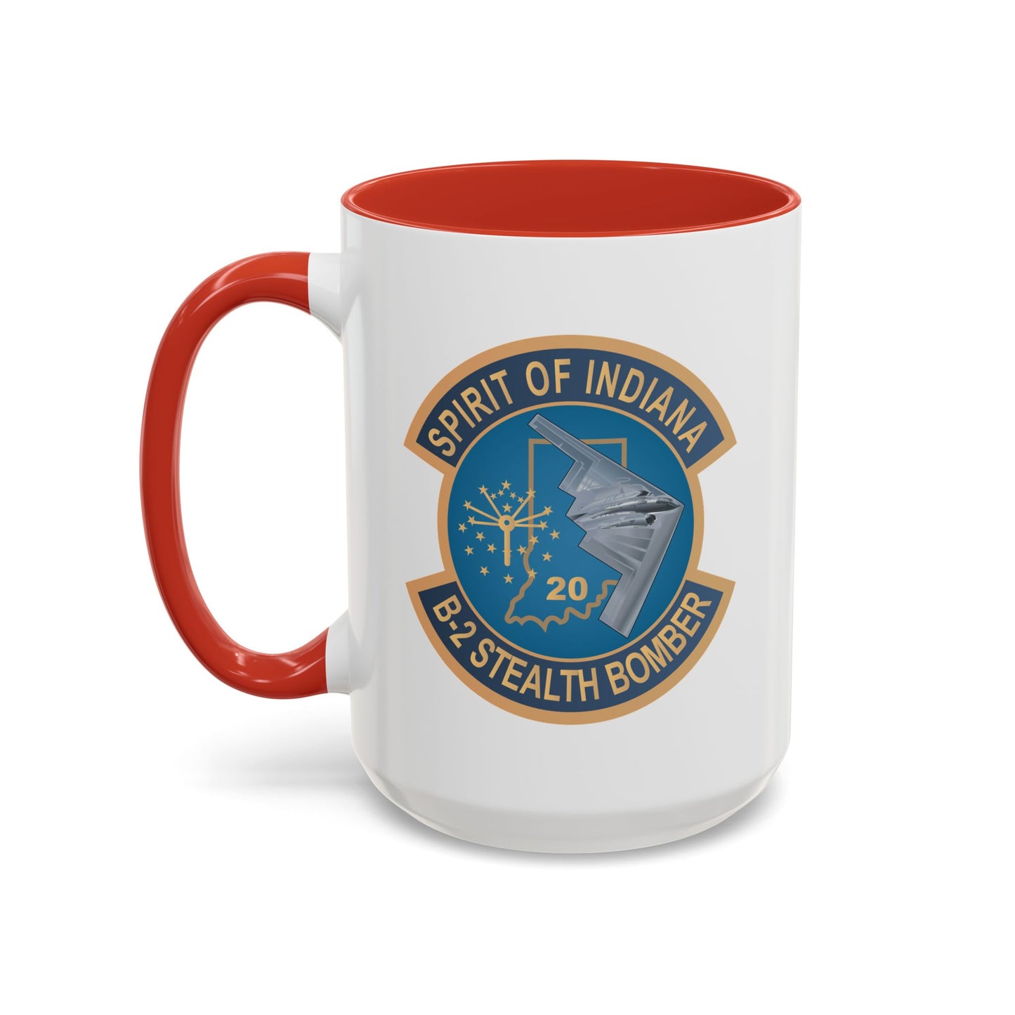 Accent Coffee Mug (11oz & 15oz) - USAF - B2 - Spirit of Indiana - Stealth Bomber wo txt X 300
