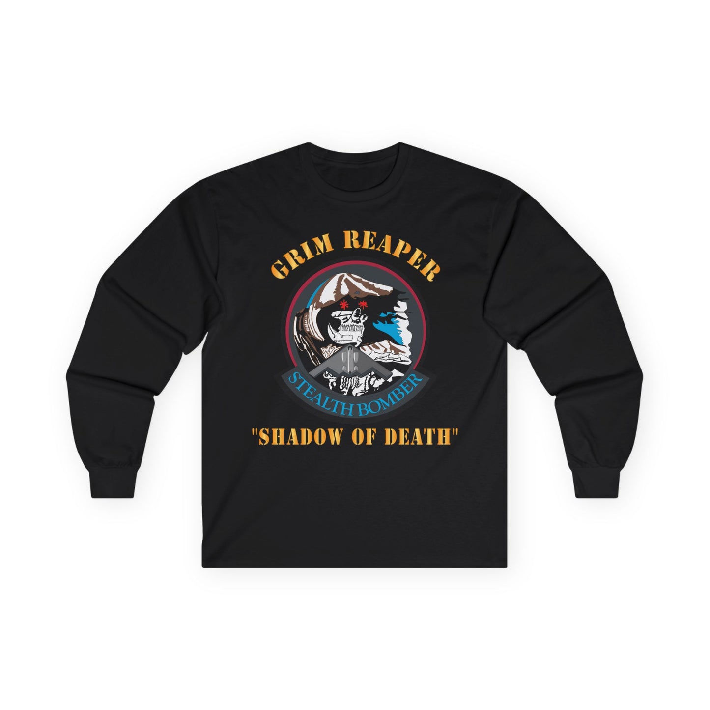 Unisex Ultra Cotton Long Sleeve Tee - USAF - B2 - Grim Reaper - Stealth Bomber X 300