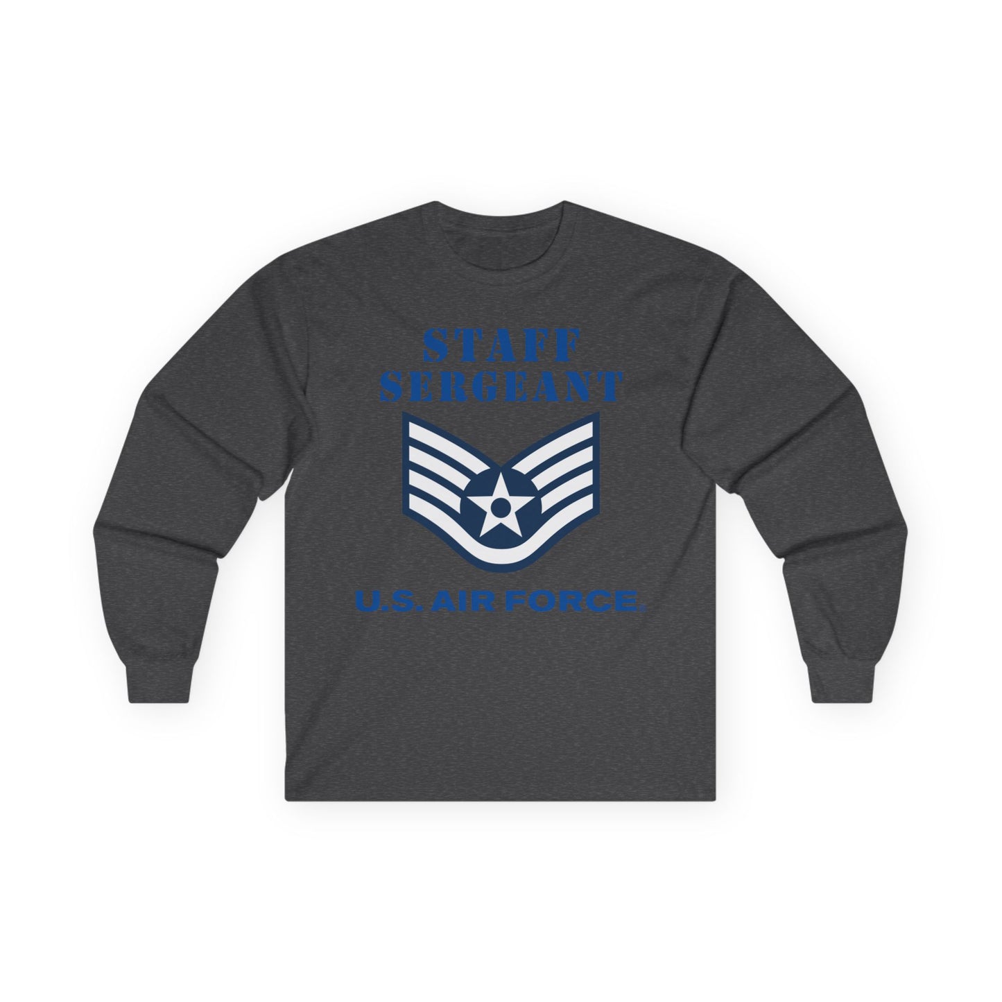 Unisex Ultra Cotton Long Sleeve Tee - USAF - Staff Sergeant (E5) - 2020 - US Air Force w Text