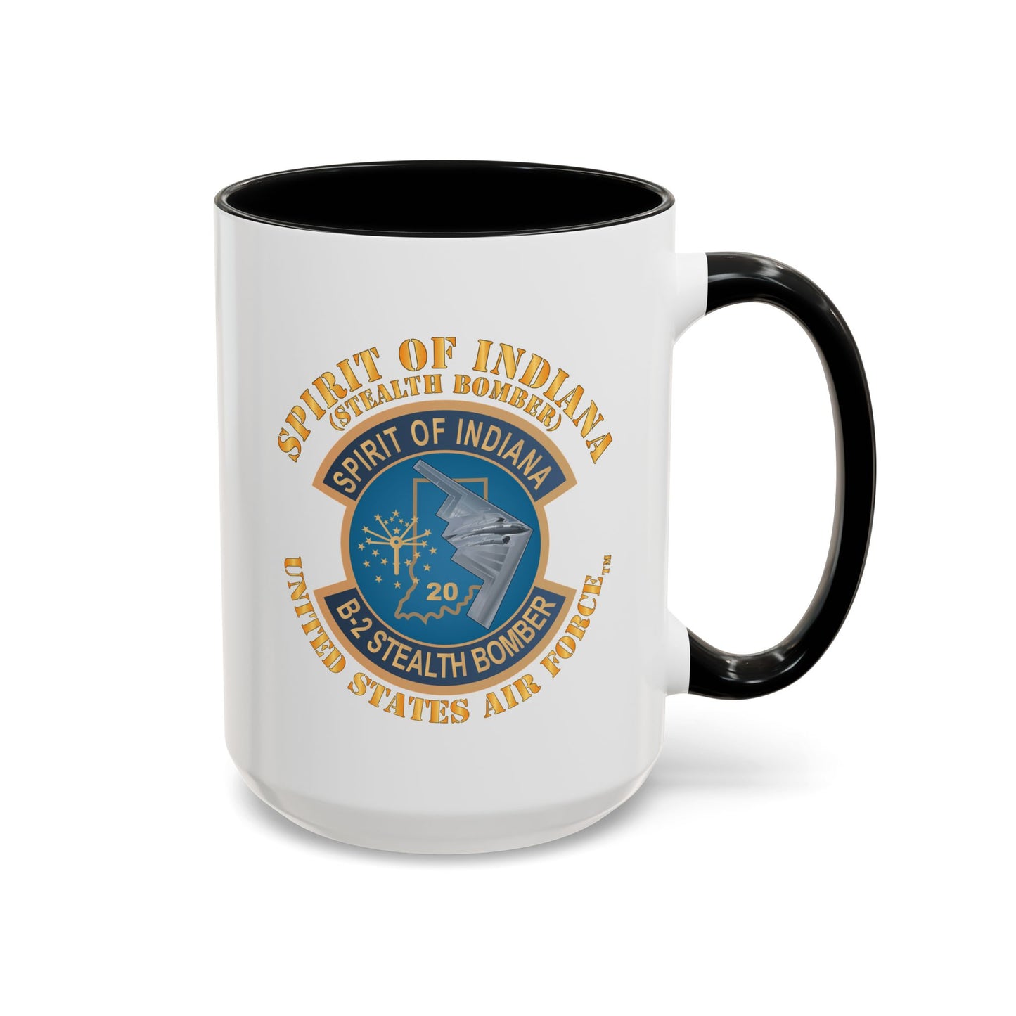 Accent Coffee Mug (11oz & 15oz) - USAF - B2 - Spirit of Indiana - Stealth Bomber X 300