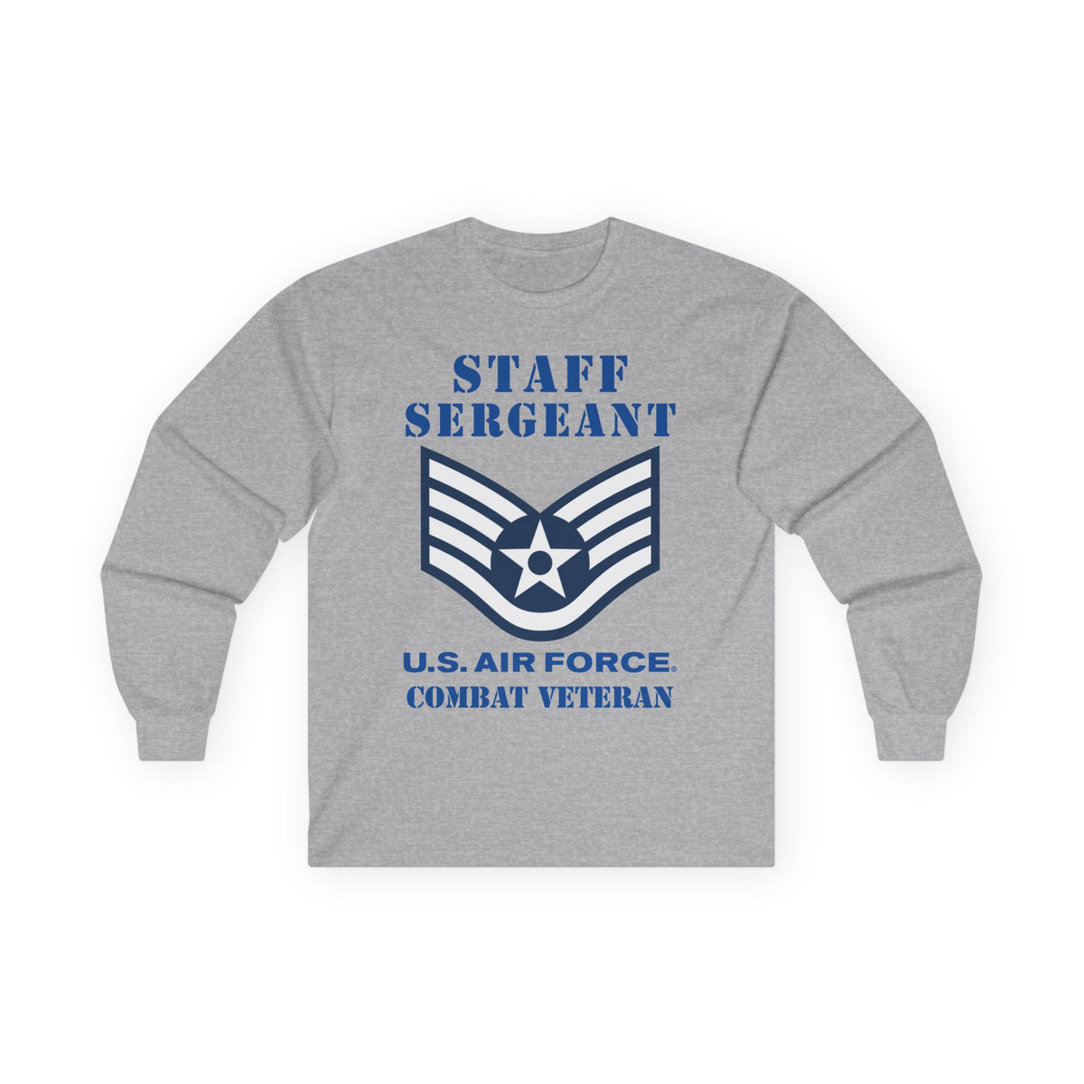 Unisex Ultra Cotton Long Sleeve Tee - USAF - Staff Sergeant (E5) - 2020 - Combat Veteran