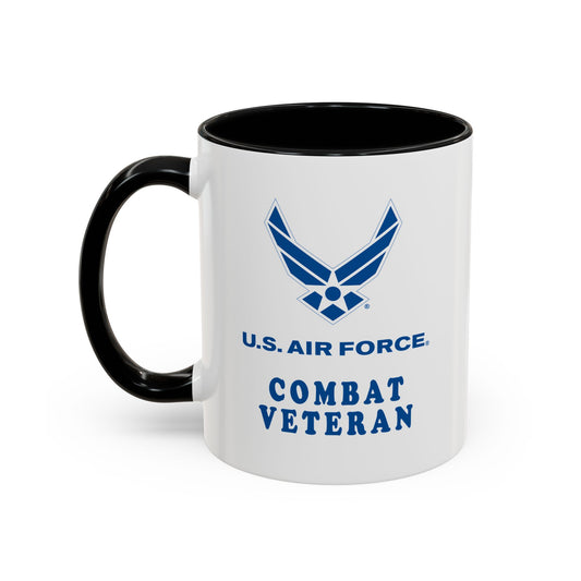 Accent Coffee Mug (11oz & 15oz) - USAF - Air Force - Combat Veteran X 300