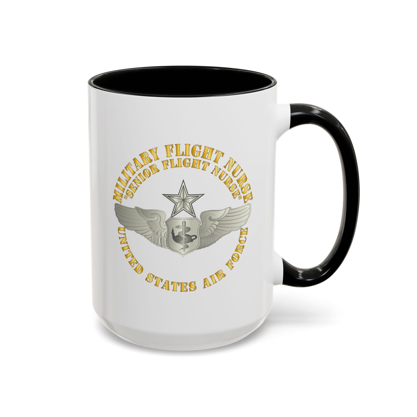Accent Coffee Mug (11oz & 15oz) - USAF - Military Flight Nurse - Flight Nurse - Senior