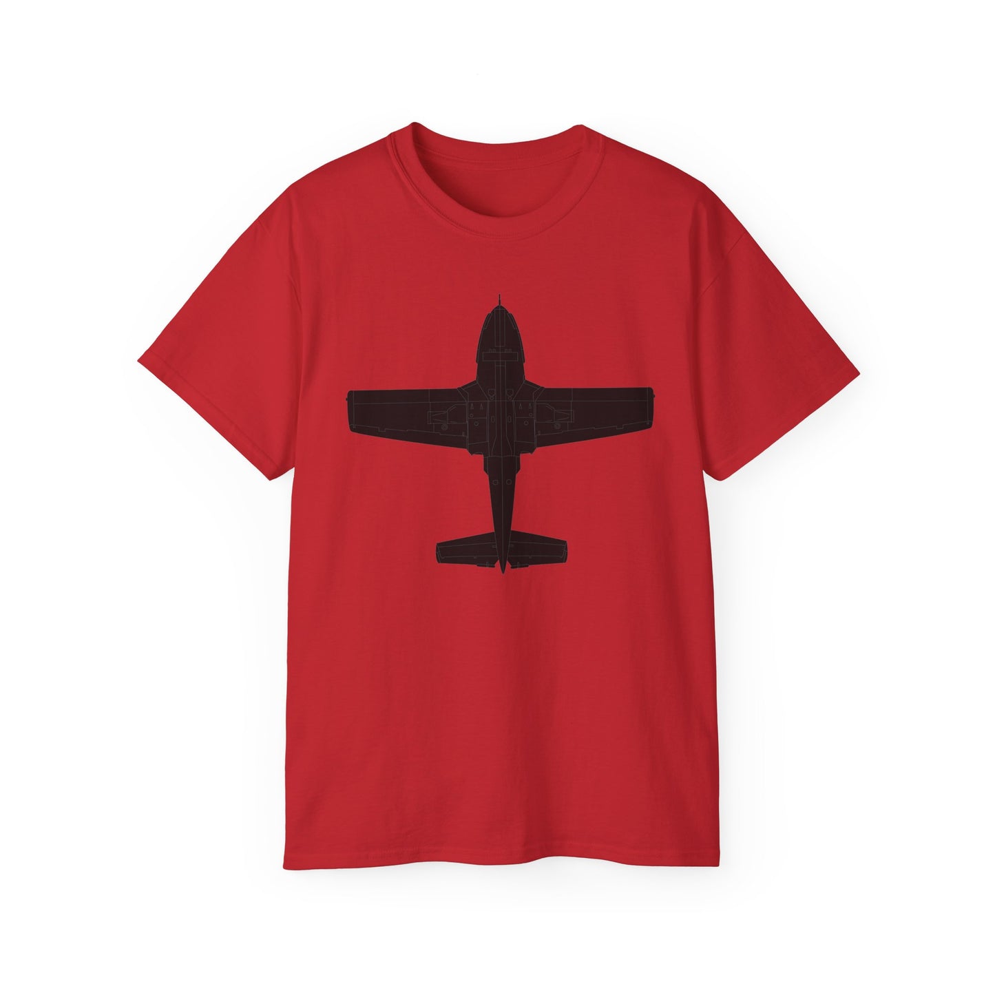 Unisex Ultra Cotton Tee - Aircraft - T-37-Trainer - Bottom - Black - Metal X 300