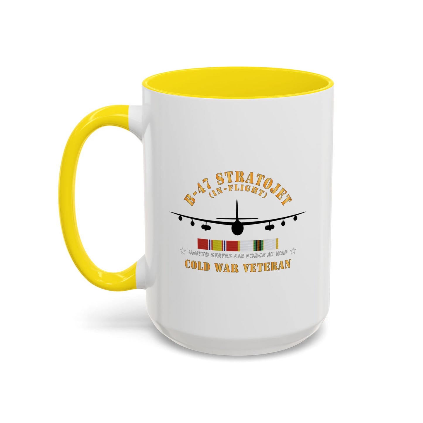 Accent Coffee Mug (11oz & 15oz) - USAF - B-47 Stratojet - In Flt - Silhouette - Cold War Veteran X 300