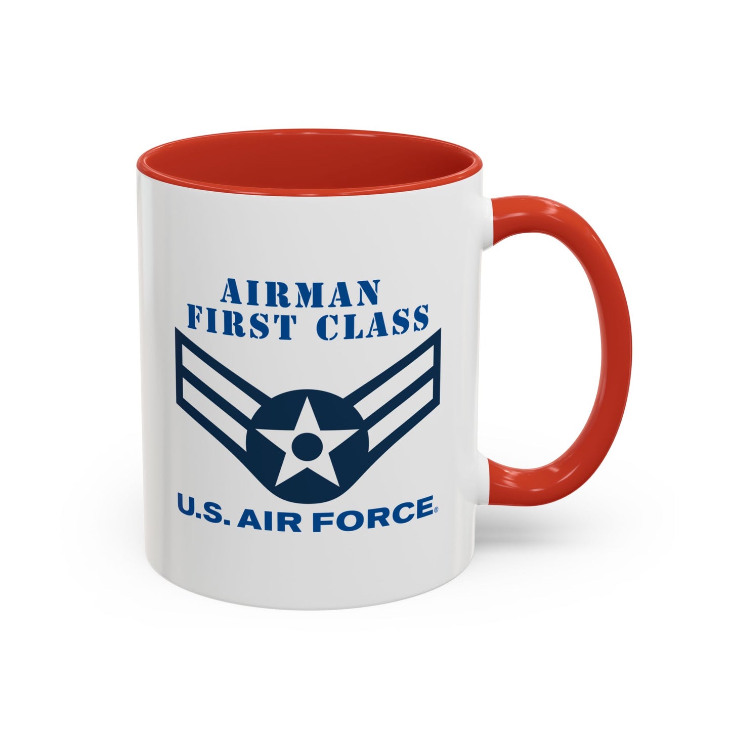 Accent Coffee Mug (11oz & 15oz) - USAF - Airman - First Class (E3) - 2020 - US Air Force w Text X 300