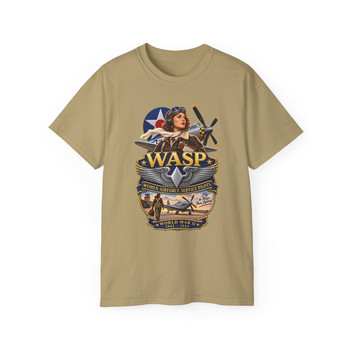 Unisex Ultra Cotton Tee - WASP - Women Airforce Service Pilot - WWII - 3D - Enhanced