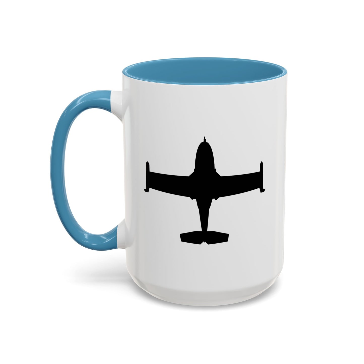 Accent Coffee Mug (11oz & 15oz) - Aircraft - A-37-Trainer - Top - Silhouette X 300