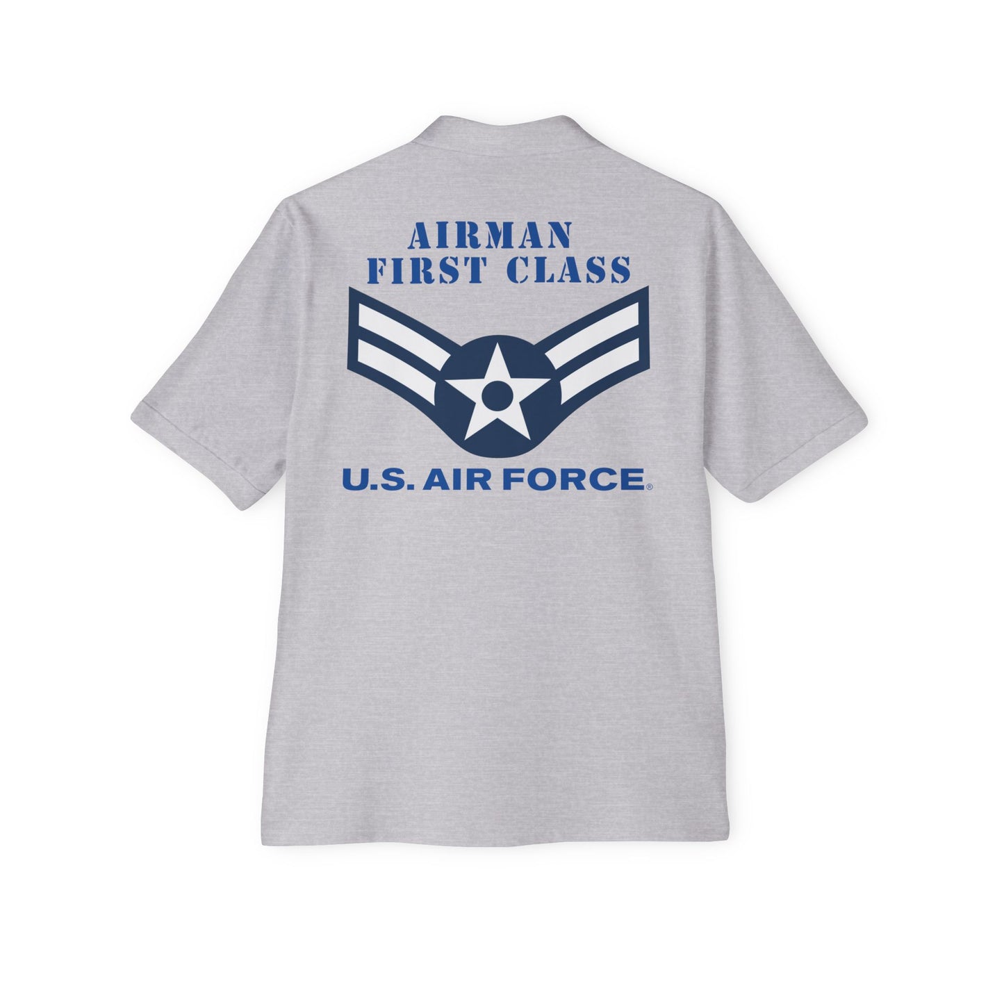Men's Piqué Polo - USAF - Airman (E2) - 2020 - US Air Force w Text X 300