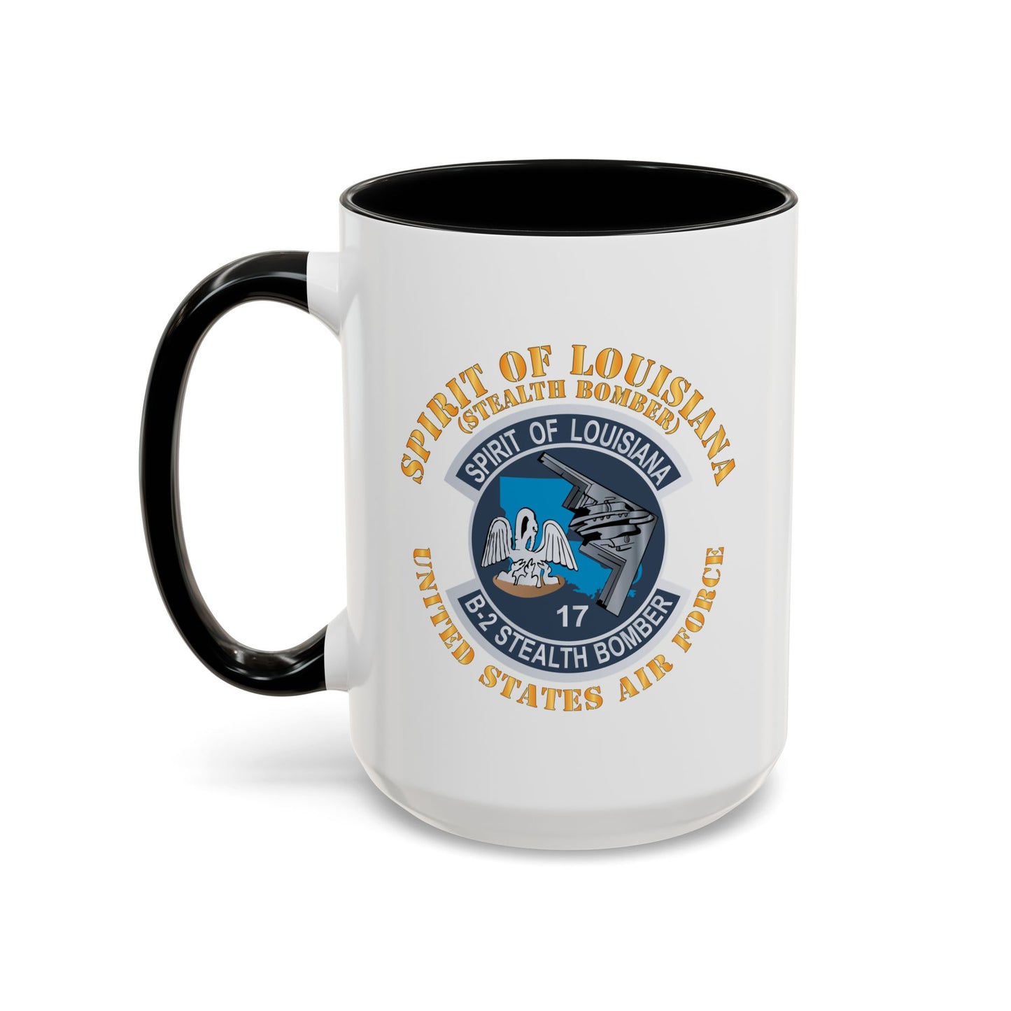 Accent Coffee Mug (11oz & 15oz) - USAF - B2 - Spirit of Louisiana - Stealth Bomber X 300