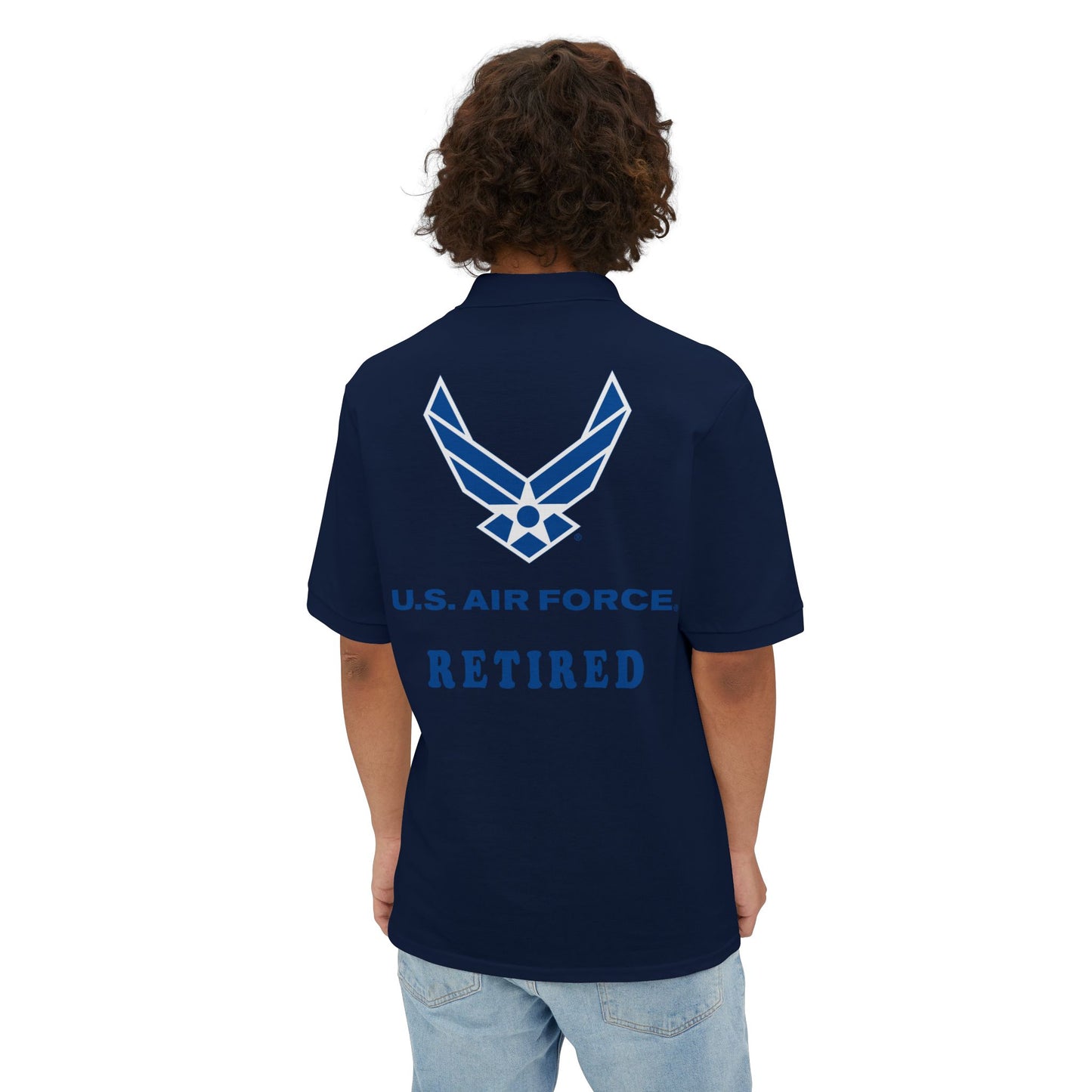 Men's Piqué Polo - USAF - Air Force - Retired X 300
