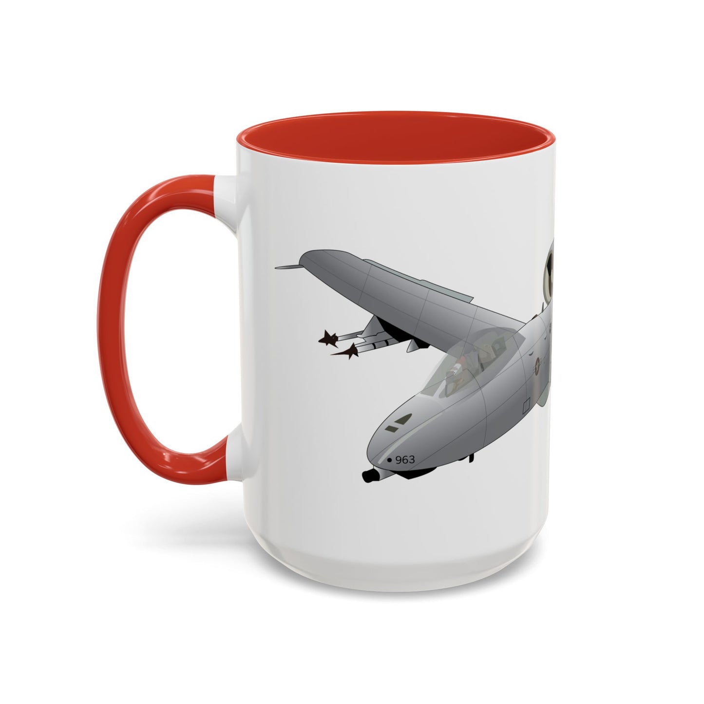 Accent Coffee Mug (11oz & 15oz) - Aircraft - A10 - Front - Top - Oblique X 300