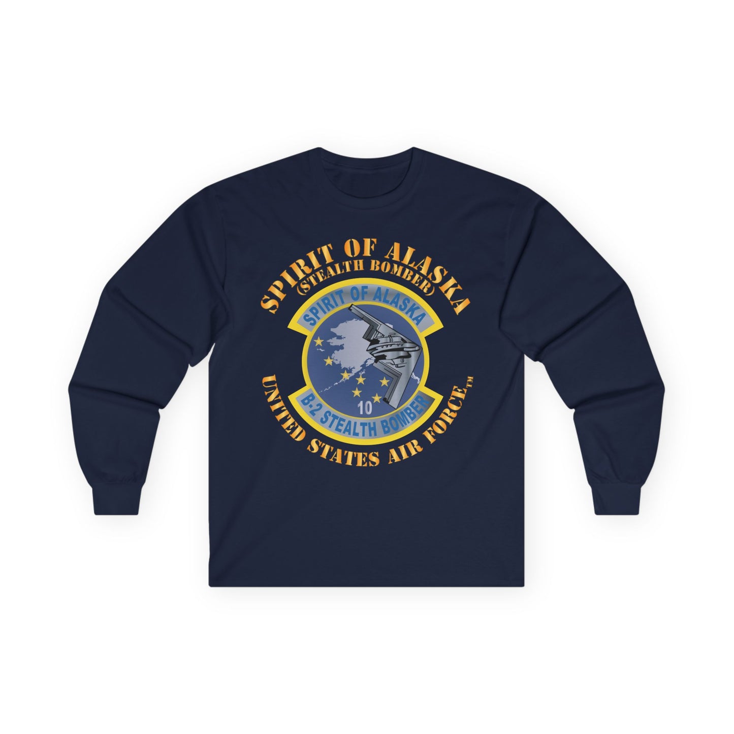 Unisex Ultra Cotton Long Sleeve Tee - USAF - B2 - Spirit of Alaska - Stealth Bomber X 300