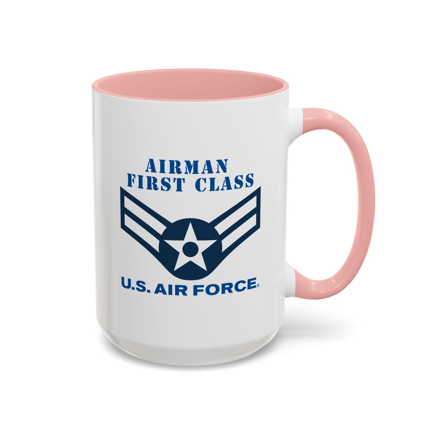 Accent Coffee Mug (11oz & 15oz) - USAF - Airman - First Class (E3) - 2020 - US Air Force w Text X 300