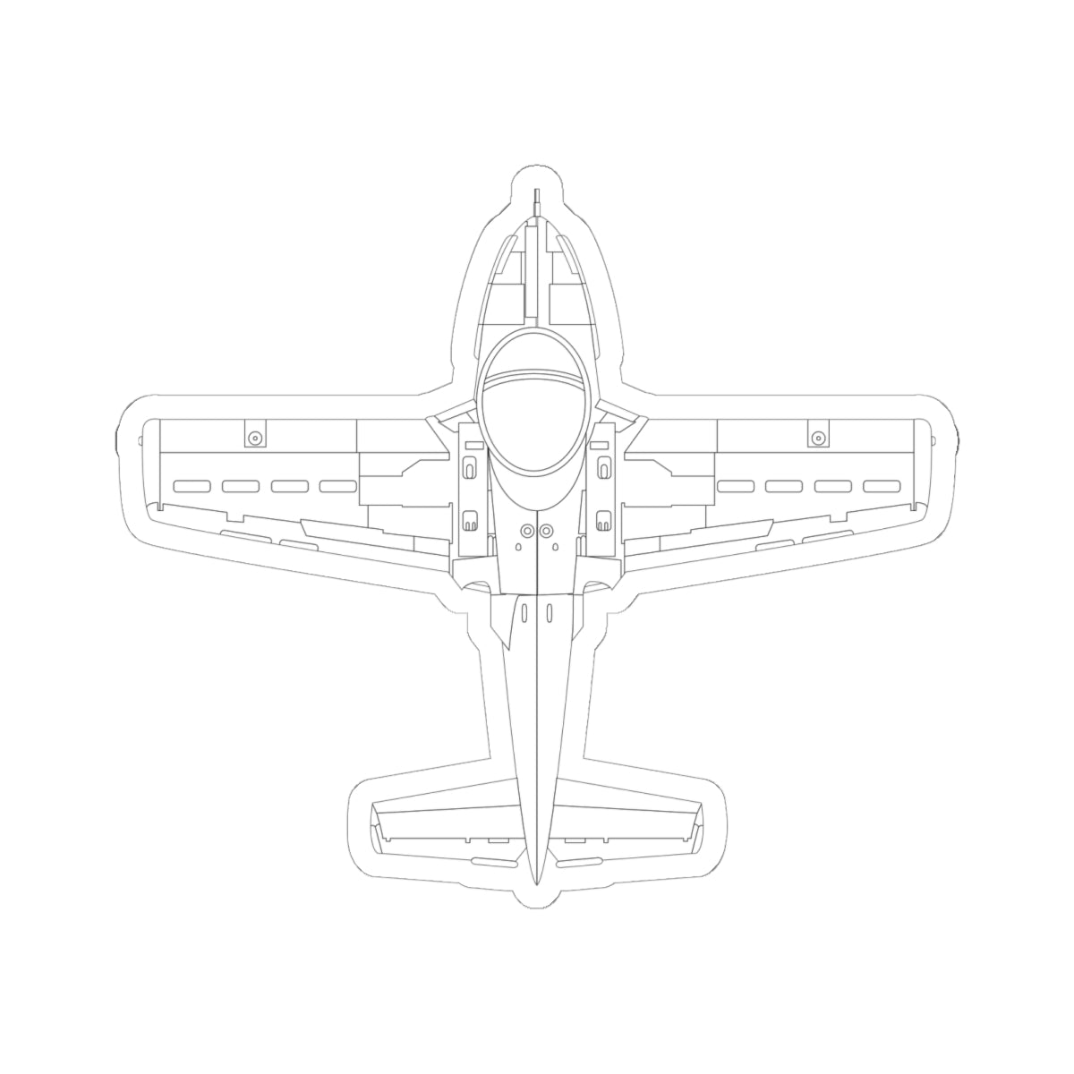 Kiss-Cut Stickers - Aircraft - T-37-Trainer - Top - LA X 300