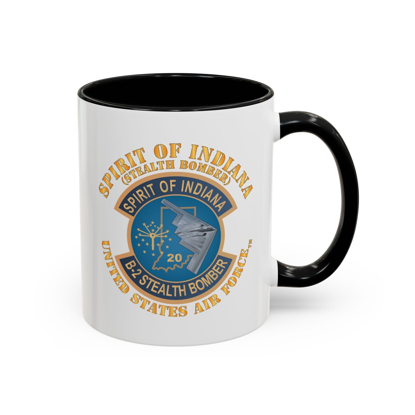 Accent Coffee Mug (11oz & 15oz) - USAF - B2 - Spirit of Indiana - Stealth Bomber X 300