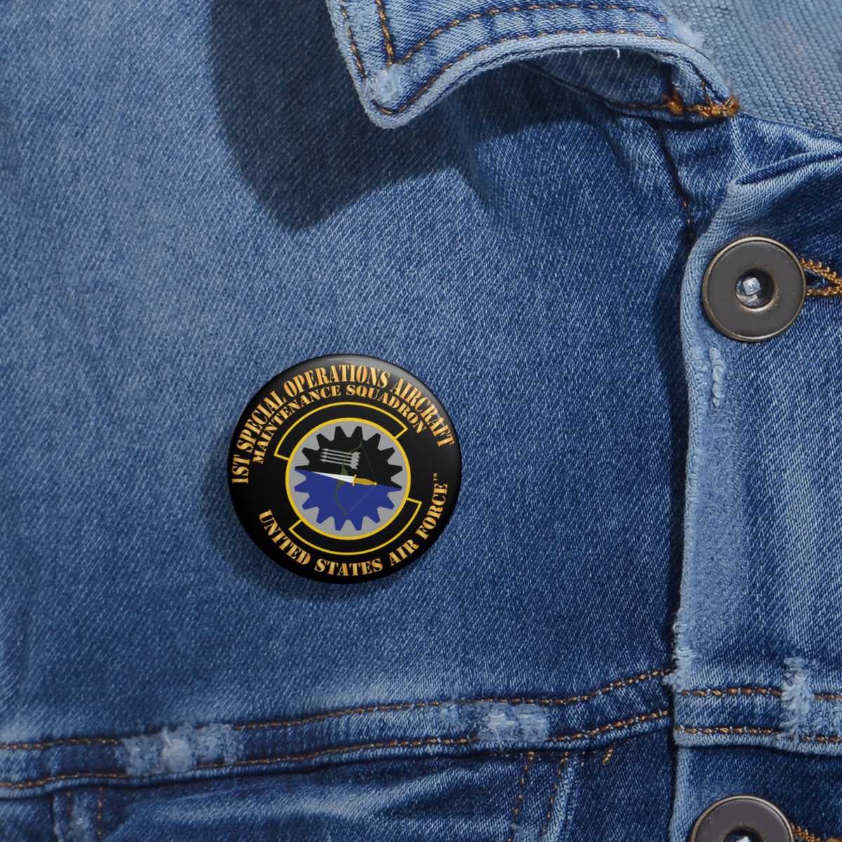 Custom Pin Button - USAF - 1st Special Operations Aircraft Maintenance Squadron X 300