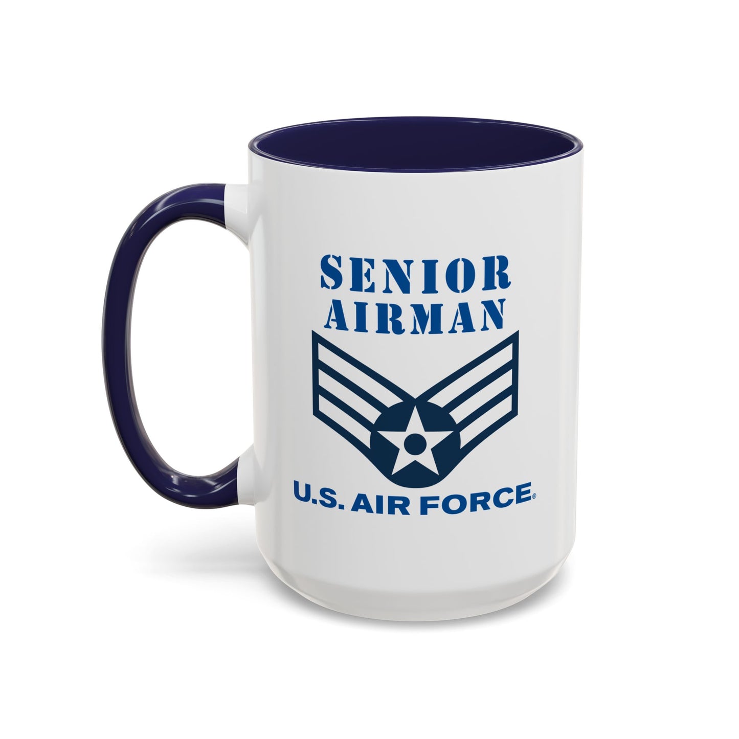 Accent Coffee Mug (11oz & 15oz) - USAF - Senior Airman (E4) - 2020 - US Air Force w Text X 300