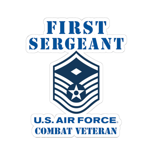 Kiss-Cut Stickers - USAF - First Sergeant (E7b) - 2020 - Combat Veteran