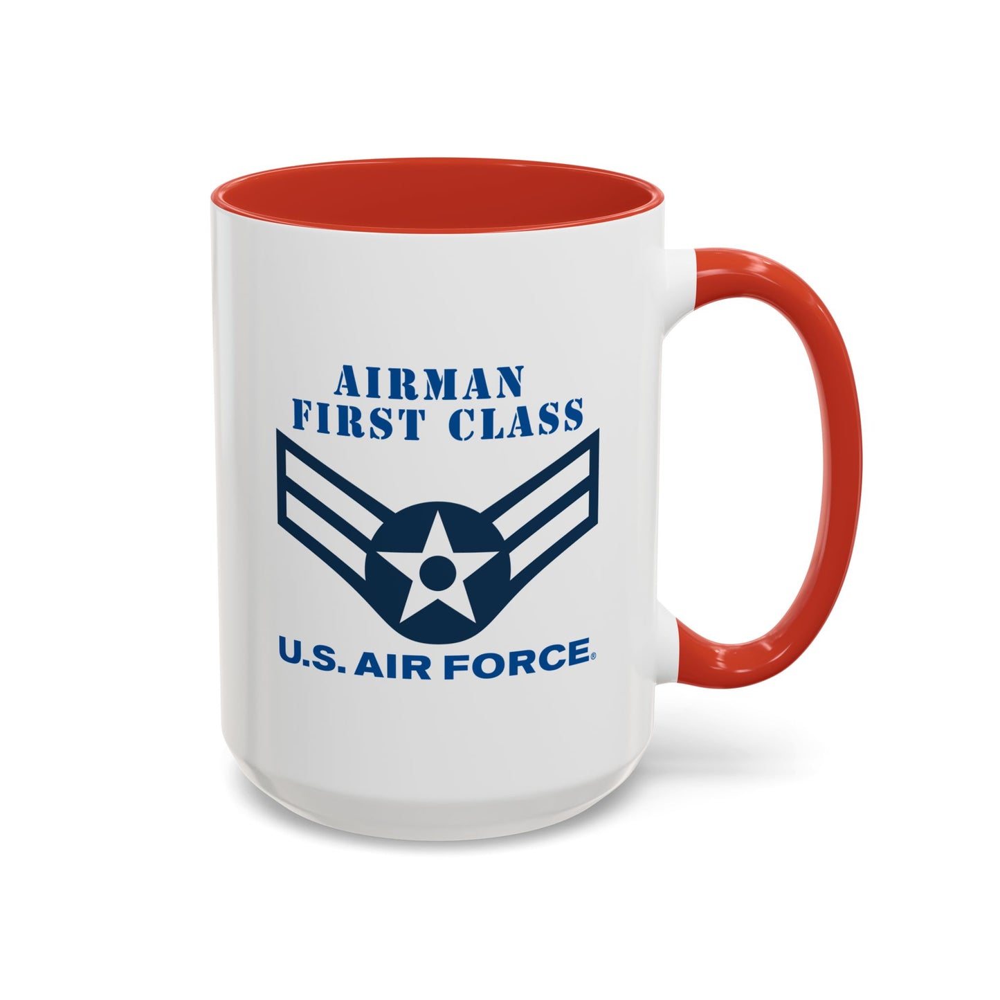 Accent Coffee Mug (11oz & 15oz) - USAF - Airman - First Class (E3) - 2020 - US Air Force w Text X 300