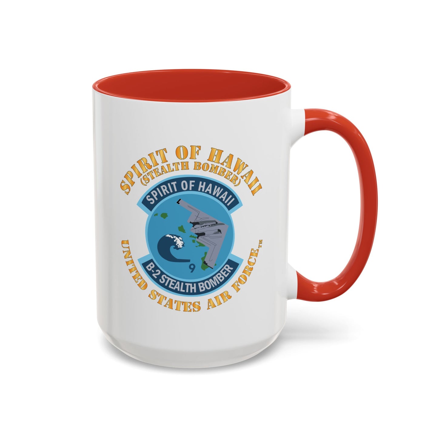 Accent Coffee Mug (11oz & 15oz) - USAF - B2 - Spirit of Hawaii - Stealth Bomber X 300