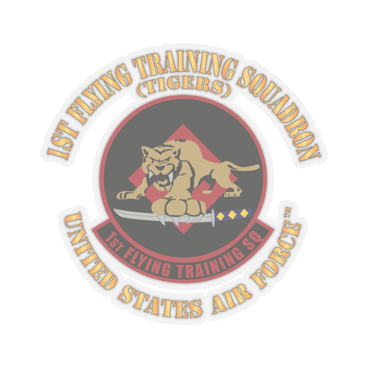 Kiss-Cut Stickers - USAF - 1st Flying Training Squadron - Tigers