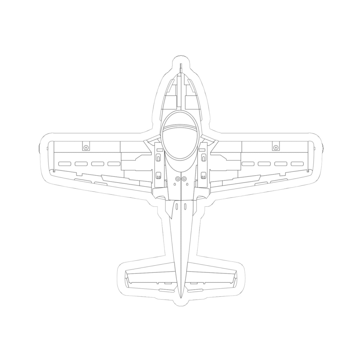 Kiss-Cut Stickers - Aircraft - T-37-Trainer - Top - LA X 300
