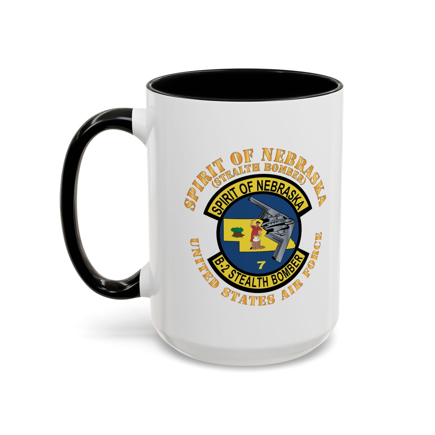 Accent Coffee Mug (11oz & 15oz) - USAF - B2 - Spirit of Nebraska - Stealth Bomber X 300