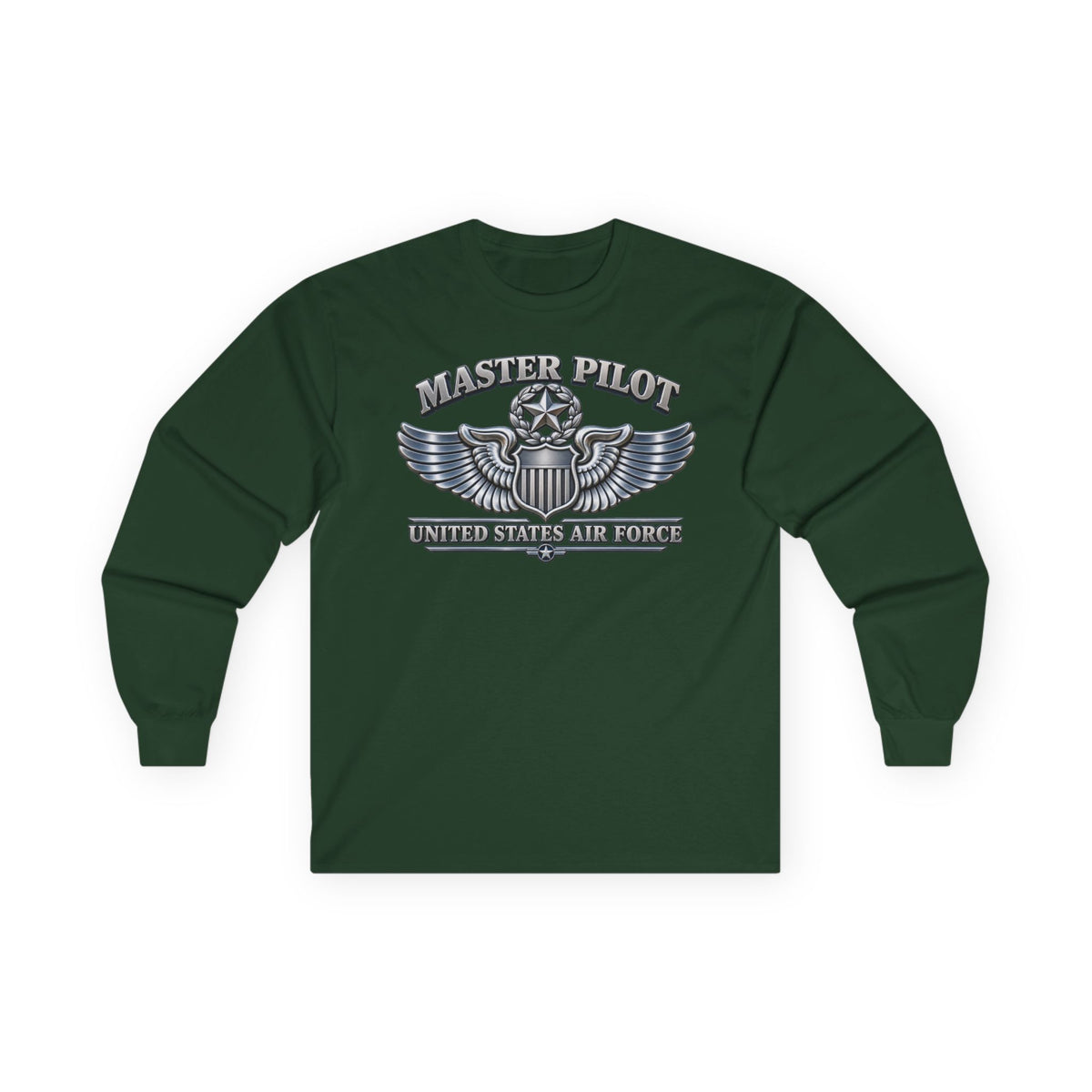 Unisex Ultra Cotton Long Sleeve Tee - USAF - Master Pilot Badge - United States Air Force - 3D - Enhanced