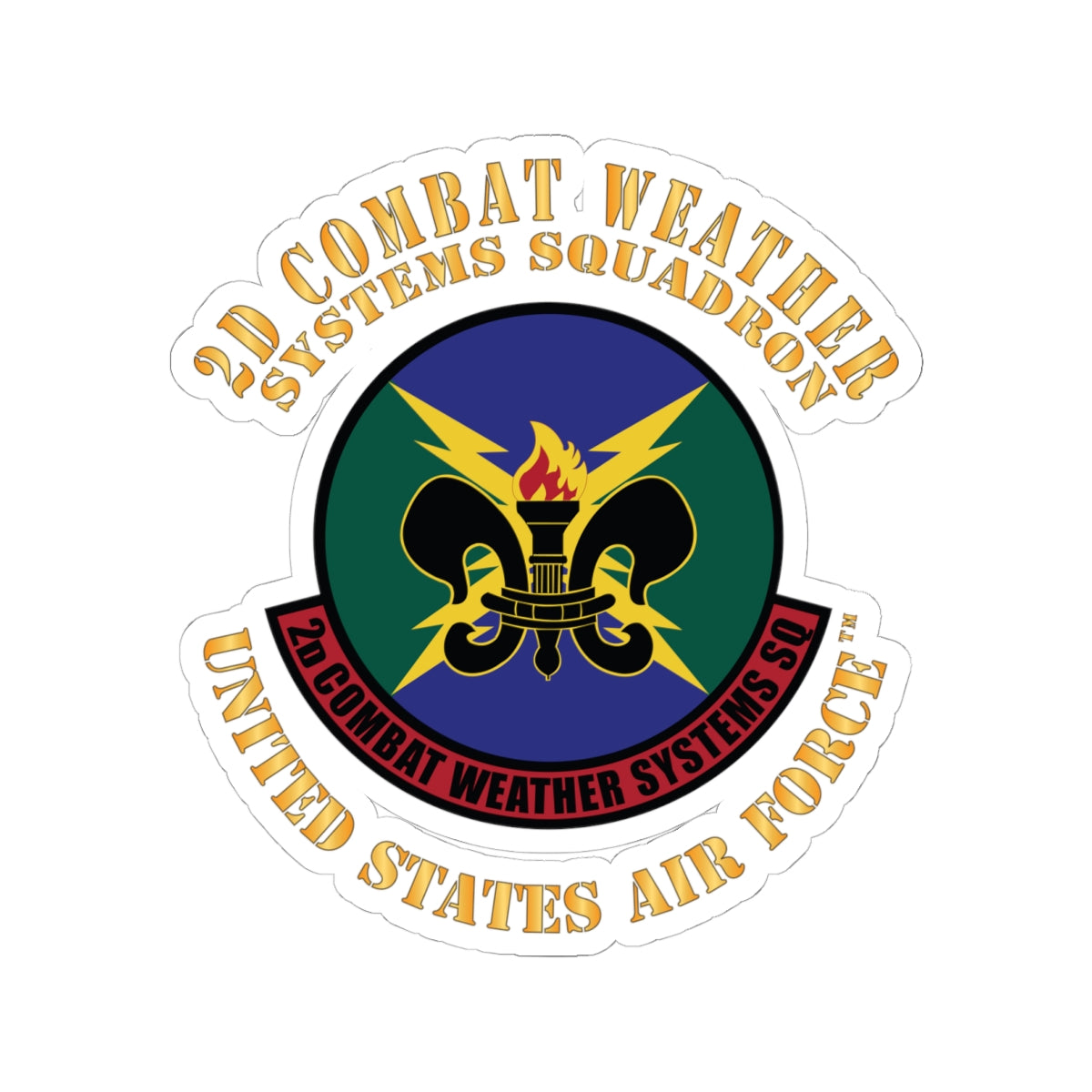 Kiss-Cut Stickers - USAF - 2d Combat Weather Systems Squadron X 300