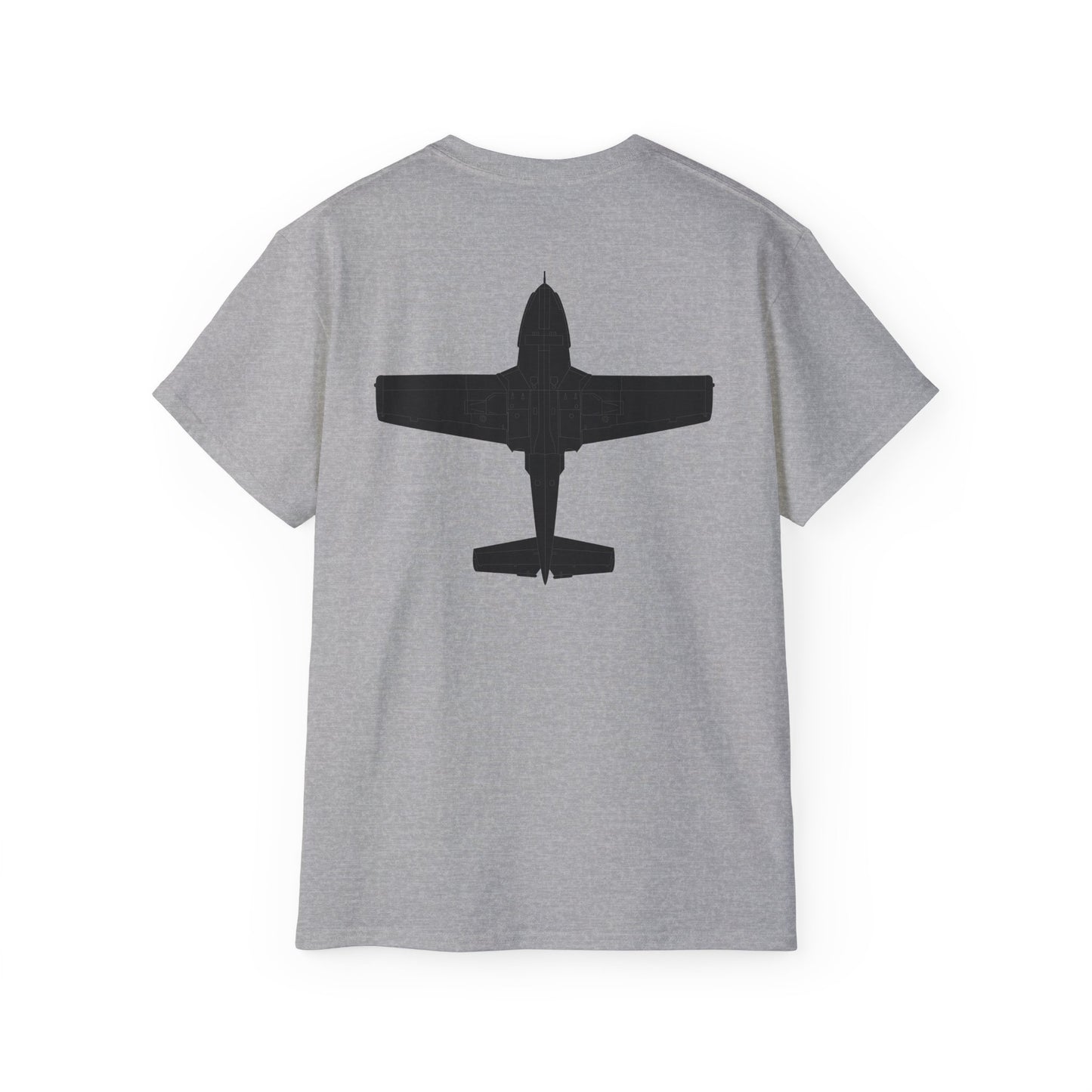 Unisex Ultra Cotton Tee - Aircraft - T-37-Trainer - Bottom - Black - Metal X 300
