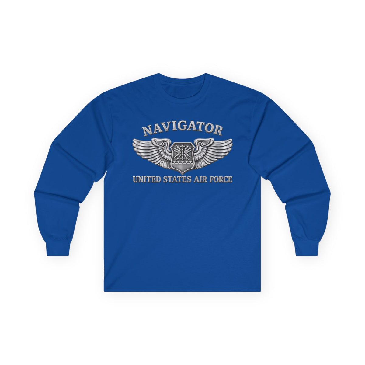 Unisex Ultra Cotton Long Sleeve Tee - USAF - Navigator Badge - United States Air Force - 3D - Enhanced