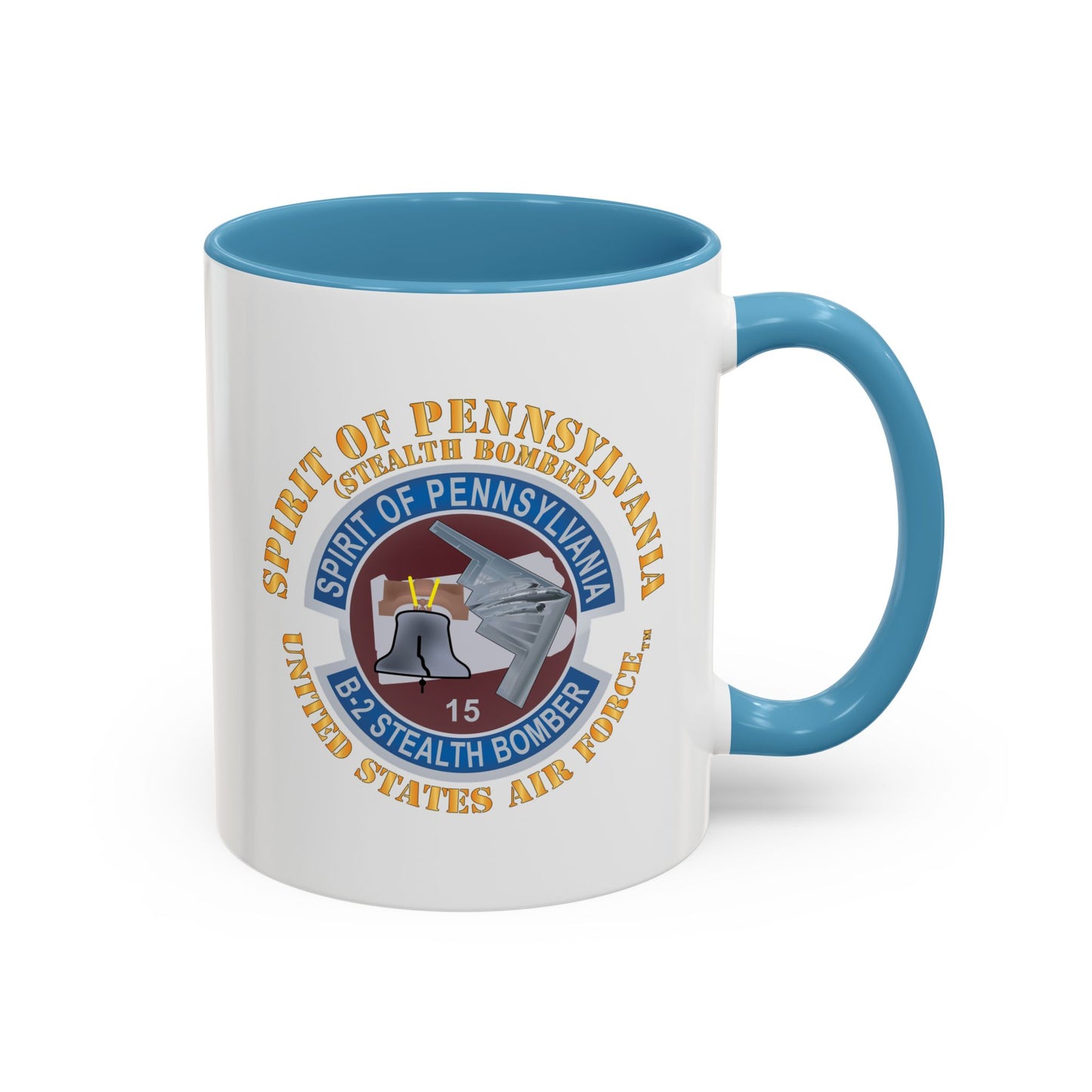 Accent Coffee Mug (11oz & 15oz) - USAF - B2 - Spirit of Pennsylvania Stealth Bomber X 300