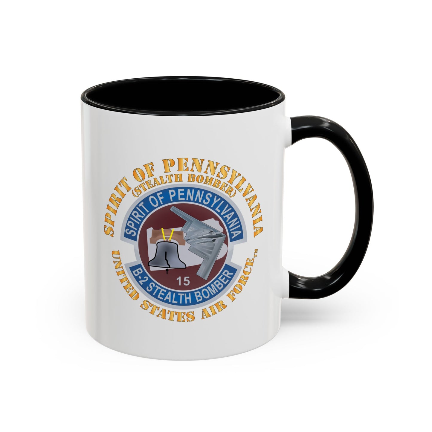 Accent Coffee Mug (11oz & 15oz) - USAF - B2 - Spirit of Pennsylvania Stealth Bomber X 300