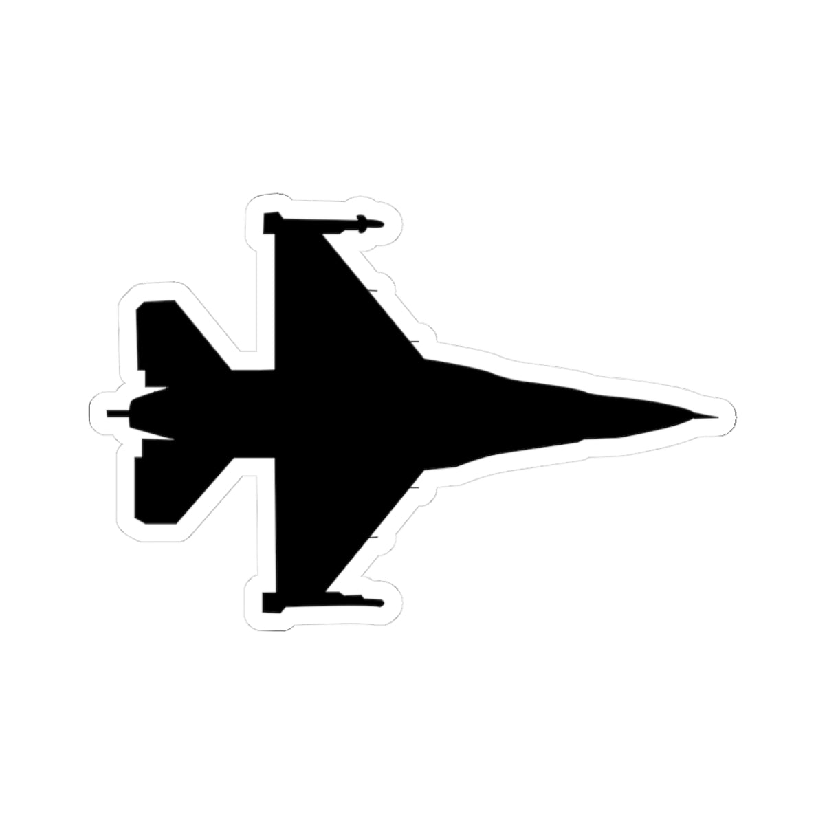 Kiss-Cut Stickers - Aircraft - F-16 -Top - Silhouette - wo Txt X 300