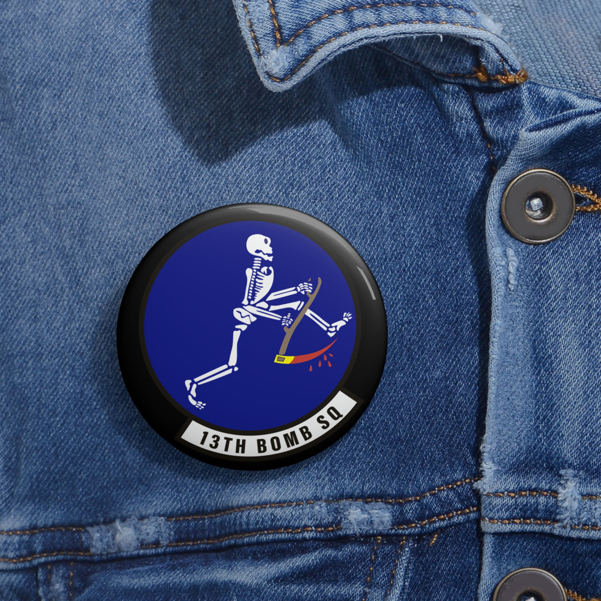 Custom Pin Button - USAF - 13th Bomb Squadron wo txt