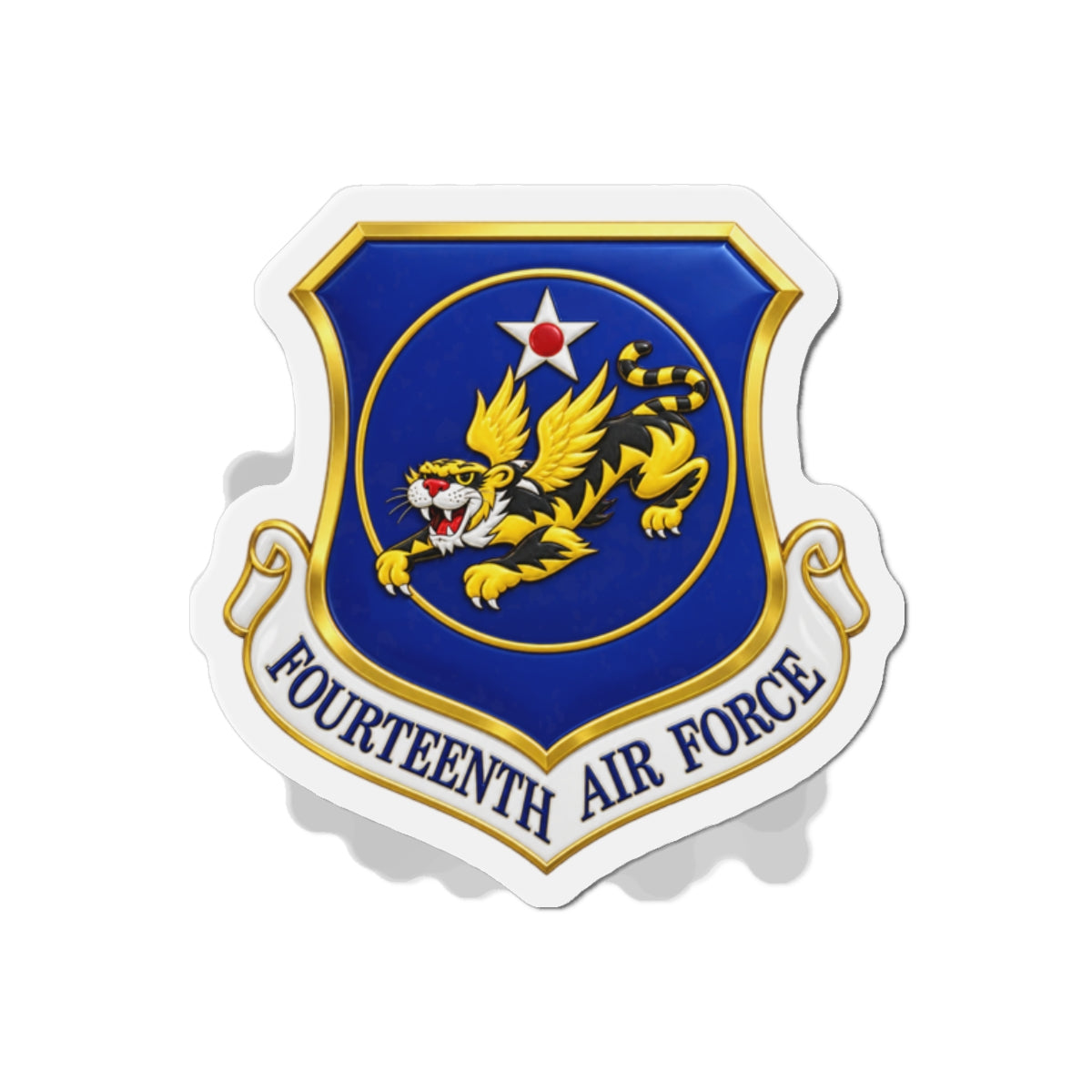 Die-Cut Magnet - USAF - 14th Air Force - Flying Tigers wo txt - 3D - Enhanced