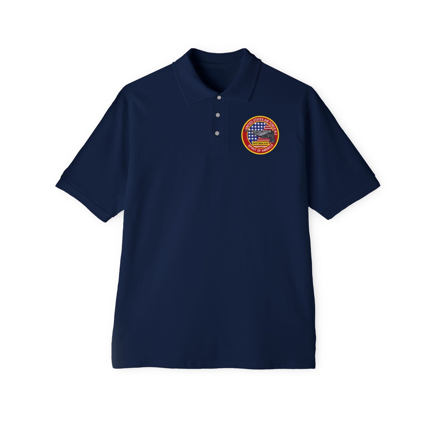 Men's Piqué Polo - USAF - B2 - Spirit - Stealth Bomber wo Txt