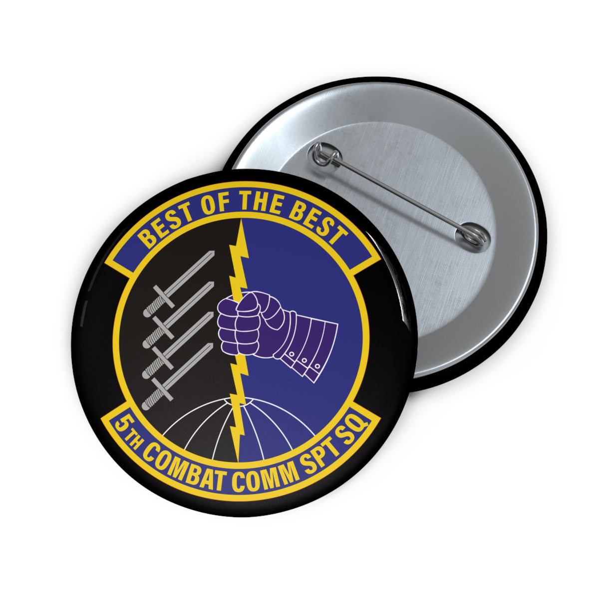 Custom Pin Button - USAF - 5th Combat Communications Support Sq wo txt X 300