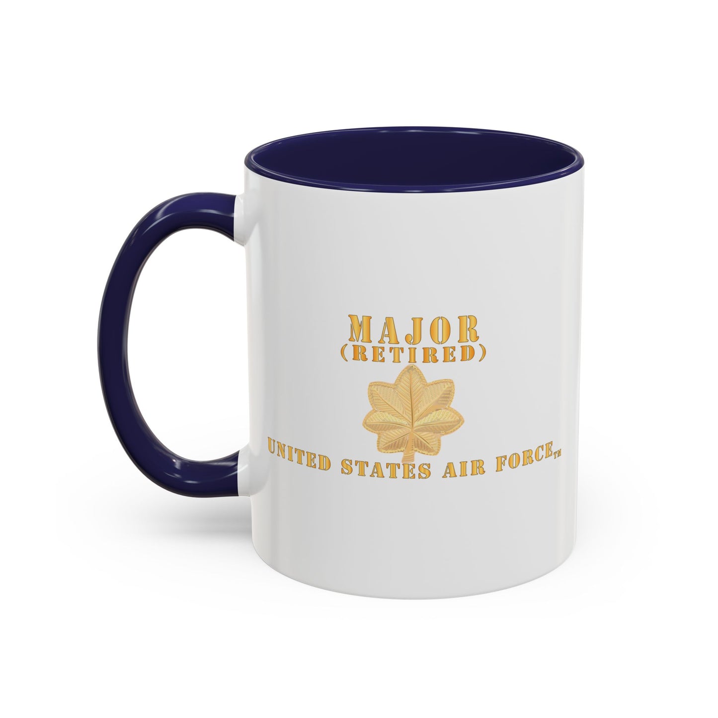 Accent Coffee Mug (11oz & 15oz) - USAF - Major - MAJ - Retired X 300