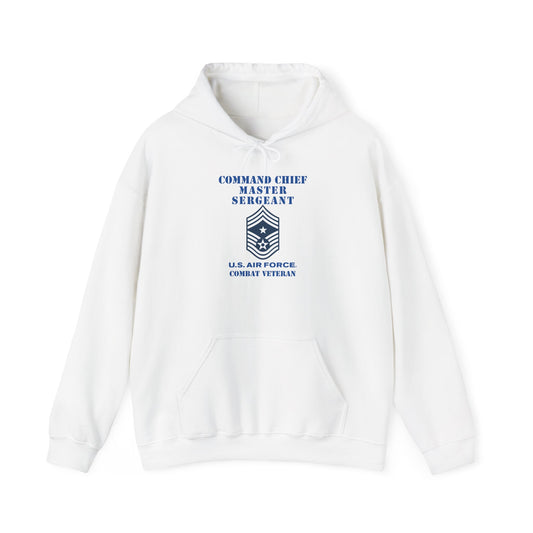 Unisex Heavy Blend Hooded Sweatshirt - USAF - Command Chief Master Sergeant (E9c) - 2020 - Combat Veteran