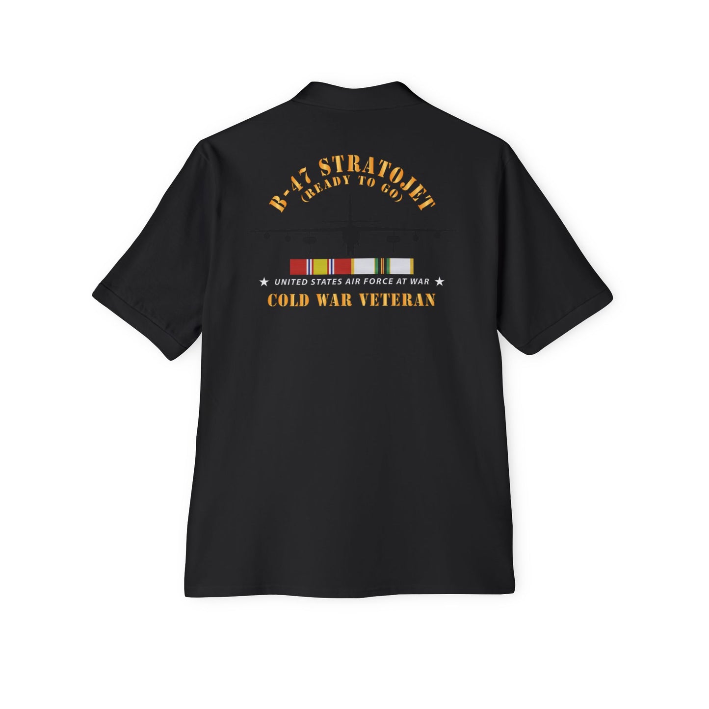 Men's Piqué Polo - USAF - B-47 Stratojet - Ready to Go - Silhouette - Cold War Veteran X 300