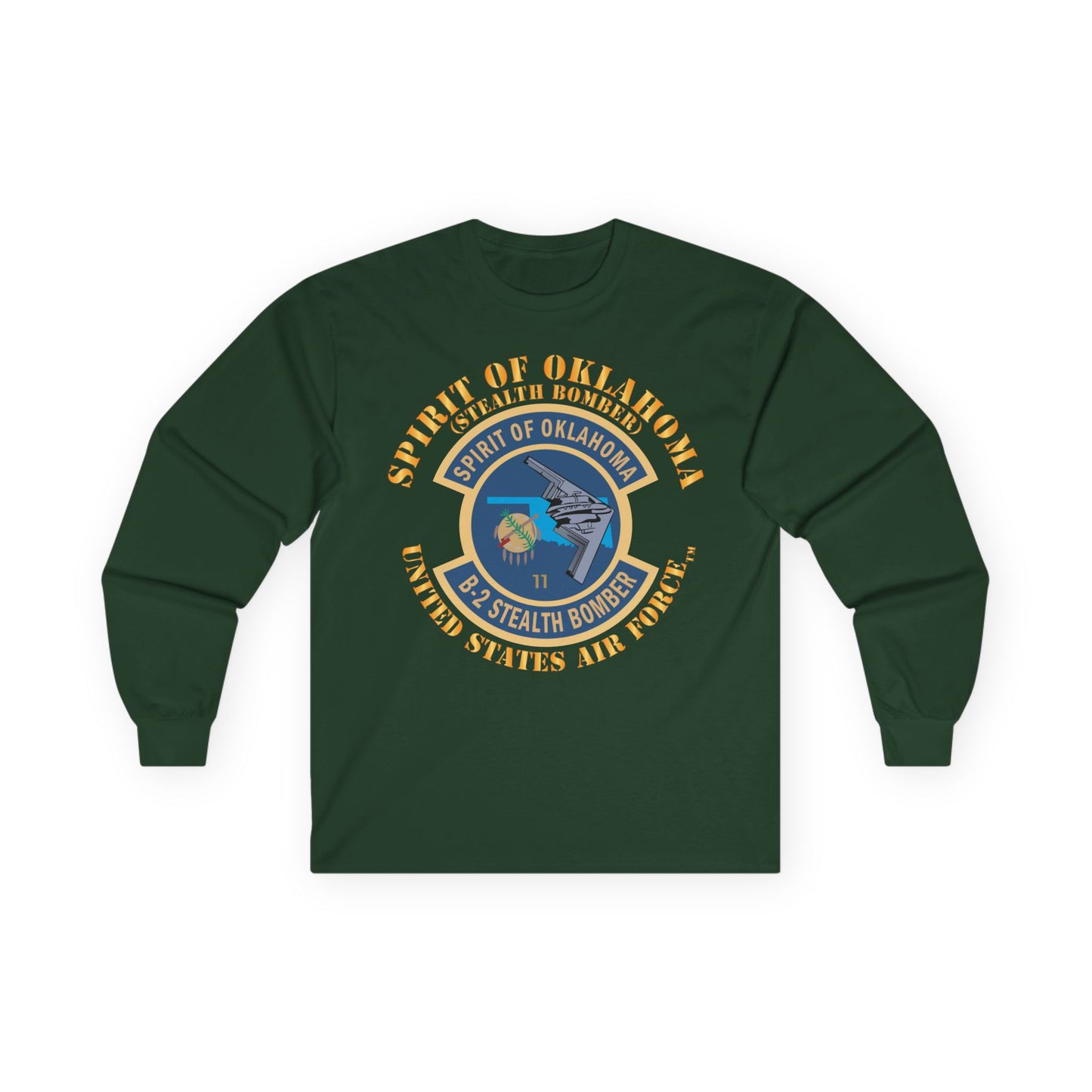 Unisex Ultra Cotton Long Sleeve Tee - USAF - B2 - Spirit of Oklahoma - Stealth Bomber X 300