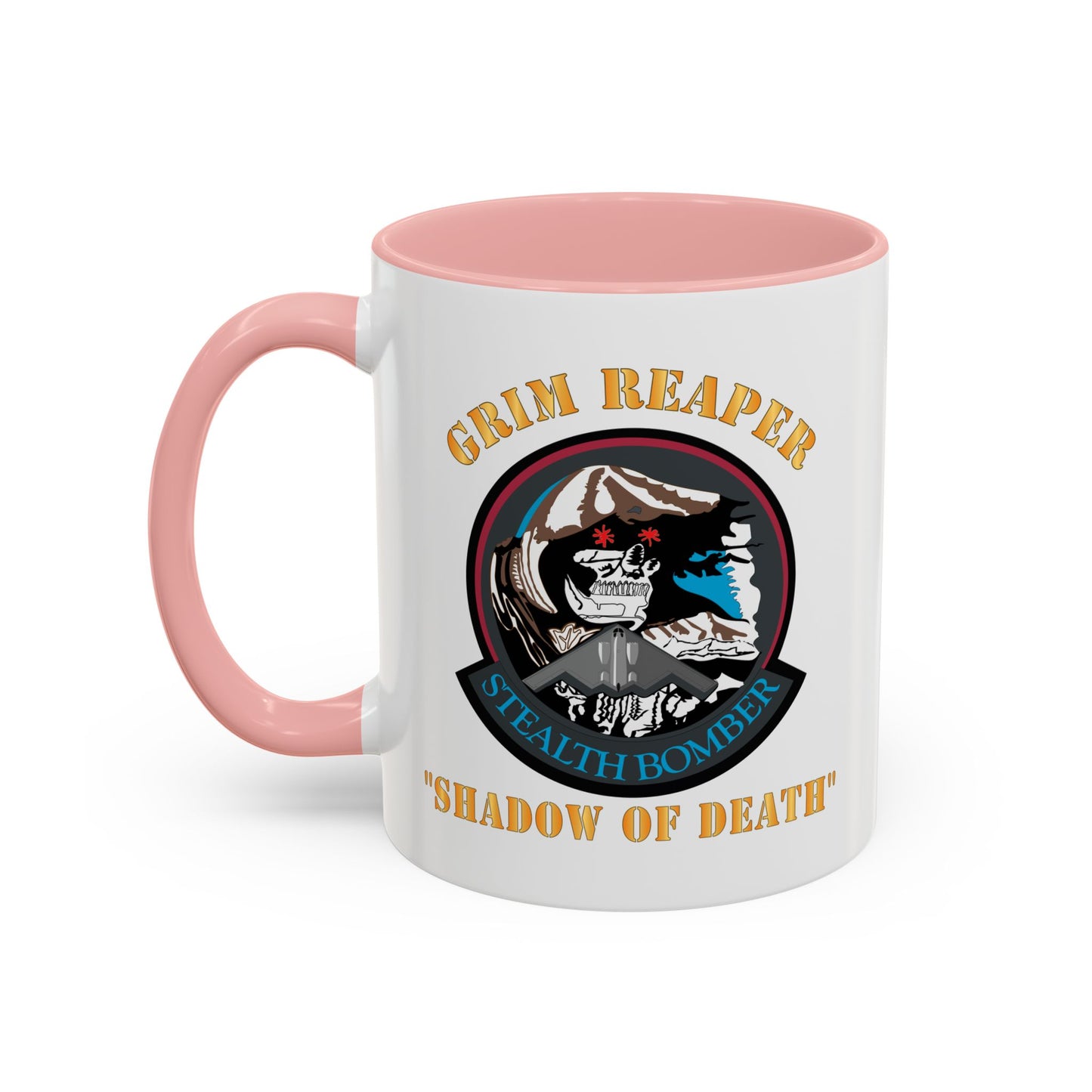 Accent Coffee Mug (11oz & 15oz) - USAF - B2 - Grim Reaper - Stealth Bomber X 300