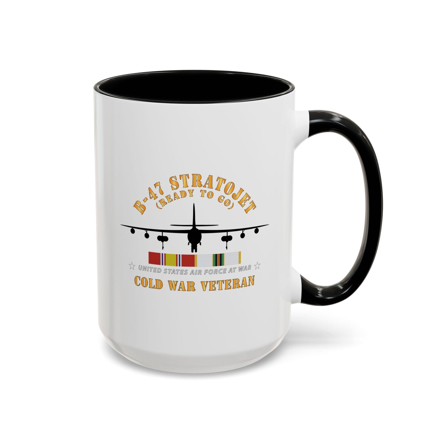Accent Coffee Mug (11oz & 15oz) - USAF - B-47 Stratojet - Ready to Go - Silhouette - Cold War Veteran X 300